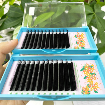Wholesale Dark Matte Black Faux Mink & Cashmere Lash Extensions Volume Trays and Fluffy Individual Lashes