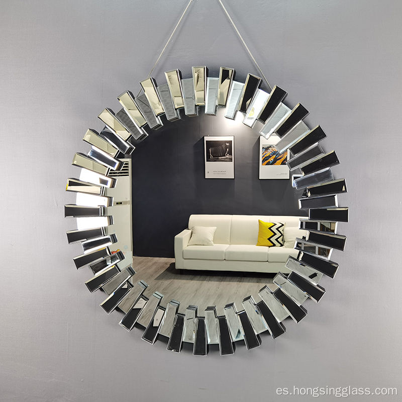 Efecto 3D de forma redonda MDF Mirror colgante