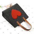 Custom Heart Shape Portable Felt Hand Tote Bag