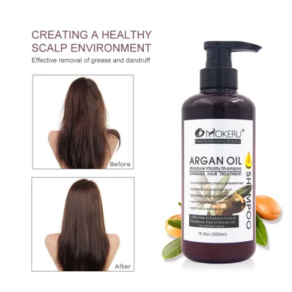 MOKERU Organic Herbal Anti-Dandruff Shampoo with Argan Oil (Sulfate-Free)