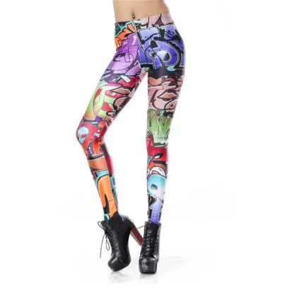 New printting girls hot leggings sexy legging 3D printing japanese legging pantyhose jeans leggings