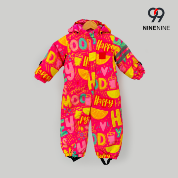 Traje de invierno con estampado Happy Citrus para niñas pequeñas