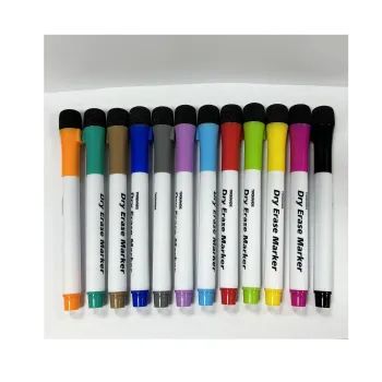 12 Color Dry Erase Markers for Magnetic White Boards - School Supplies
