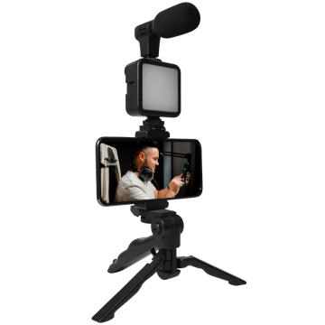 Smartphone Video Microphone Kit with Integrated LED Light
