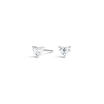 Solid Gold Heart Cut Diamond Earrings