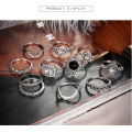 Vintage Knuckle Ring Set pour femmes filles Anneaux empilables Set creux fleurs sculptées