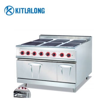 Kitlalong Commercial Kitchen Equipment: Electric Range with 6 Hot Plates and Oven