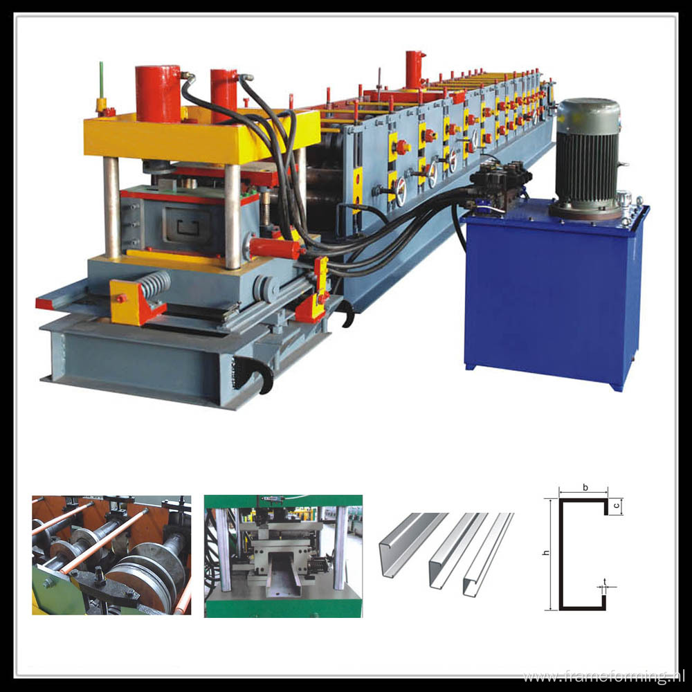 Strut Galvanized U Beam Steel C Channel Purlin Roll Forming Machine