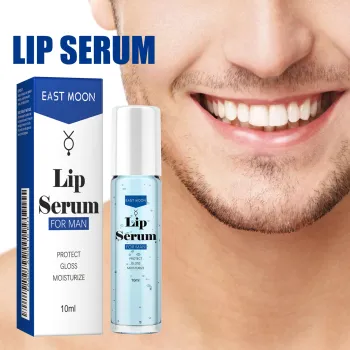 East Moon Men's Natural Lip Essence Roller Ball - Moisturizing and Plumping Lip Care
