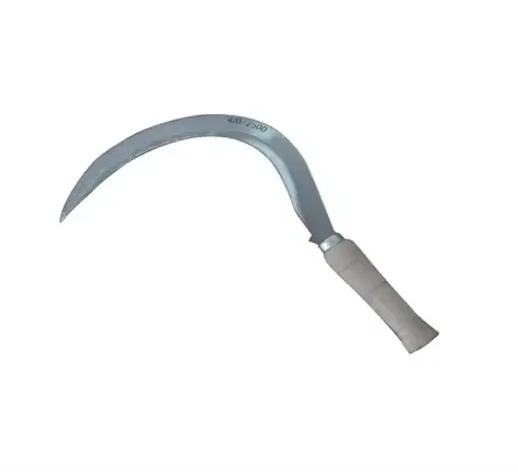 Agricultural Garden Harvesting Sickle with Saw Tooth and Long Wooden Handle (34cm)