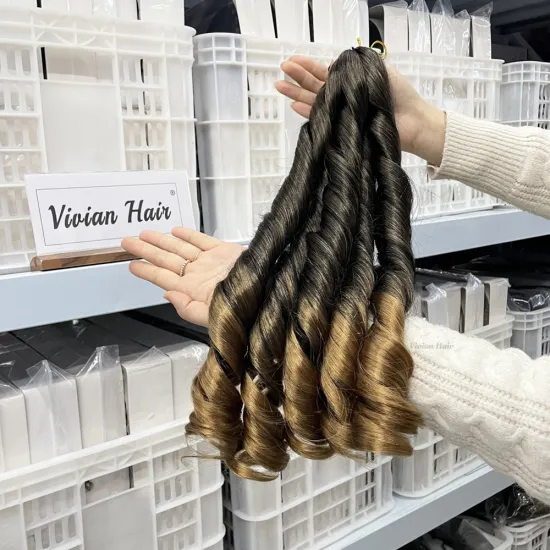 Vivian Big Deep Curl Spiral Crochet Braids: 24-inch, 250g Natural French Curl Hair Extensions - C14 B29