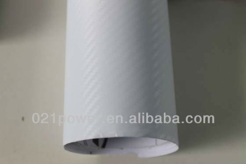 White carbon fiber 3D decoration self adhesive vinyl film,car wrapping sticker