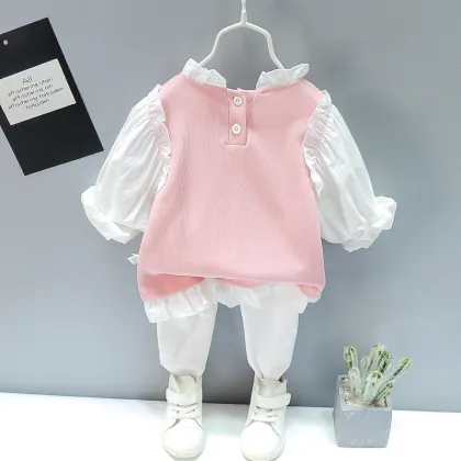 Wholesale Spring and Autumn Children's Clothing Sets: Girls' Sport Suits, Shirts & Pants