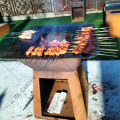 Black Corten Steel Outdoor Wood Charcoal BBQ