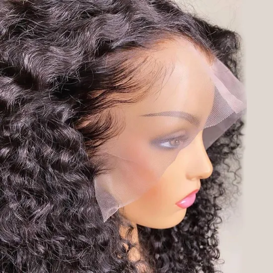 Cheap Raw Brazilian Virgin Kinky Curly Human Hair Lace Front Wig Pre Plucked Transparent Swiss hd Lace Front Wig for black women