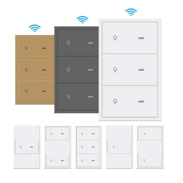 250V 10A 2 Gang 2 Way UK/EU Standard Smart Push Button Wall Switches and Sockets - Tuya Matter Compatible