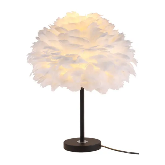 Modern Personality Net Red Bedroom Décor: Feather Lamp & Warm Romantic Bedside Lighting