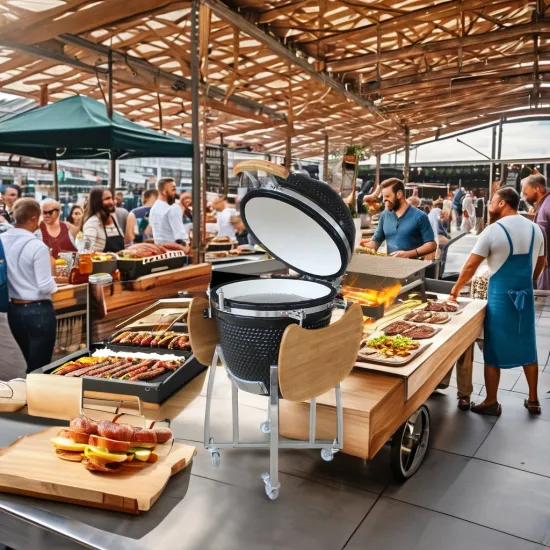 Green Kamado Joe 21 Inch Charcoal Grill - Auplex Asador de Carbon