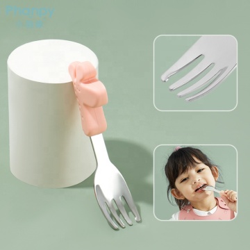 Baby Fork And Spoon Kids Self-Feeding Training Utensils