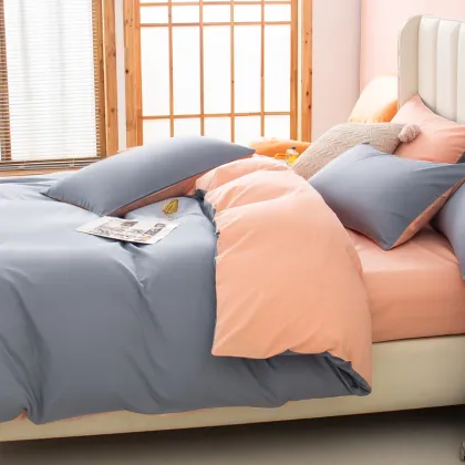 Cotton Feel 120gsm King Queen Sheet Set - 4 Piece Duvet Bedding