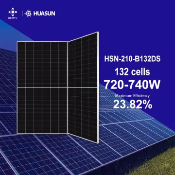 720-740W Huasun Hs-210-B132Ds Solar Panel: Bifacial, HTJ, Half-Cut, Double Glass Technology