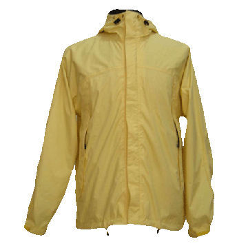 Men's Solid Color Waterproof Windbreaker, 100% Polyester Lining and Nylon Fabric Materials