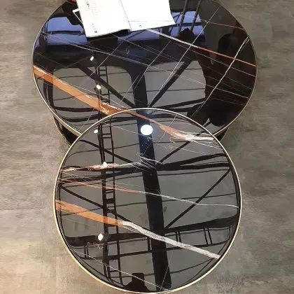 Sahara Noir Black Coffee Tables Lauren Black Round Marble Dining Tables With Gold Veins