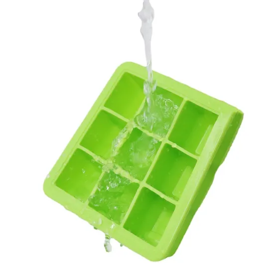 Household Food Grade Silicone Ice Mold with Cover for Ice Storage in Refrigerator