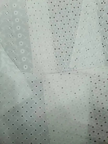 100% Cotton Embroidery fabirc in White