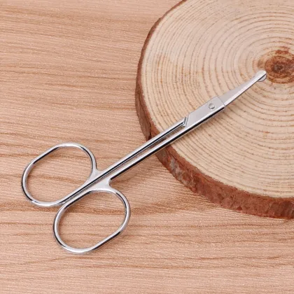 Makeup Stainless Steel Eyebrow Round Tips Scissors Facial Trimming Beauty