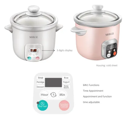 1.5 L Electric Crock Pot Multi-Function Slow Cooker
