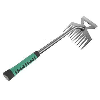11-Tine Steel Hand Weeder Tool for Gardening and Weed Removal
