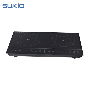 2 Burner Induction Stove with Touch Knob Control and Crystal Glass Surface