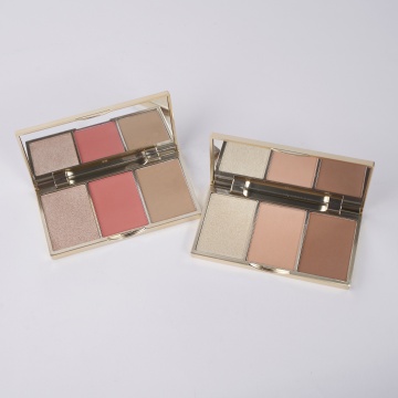 Wholesale 3 Color Custom Highlighter Makeup Pigment Palette for Private Label