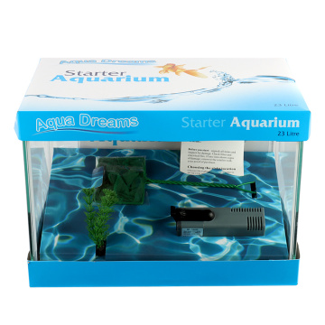 Heto Aquarium Kit Aquarium mit Filterpumpe, inklusive Fischnetz