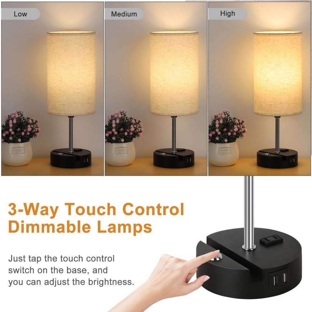 3 Way Dimmable Small End Table Lamps