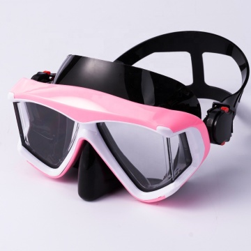 Super Wide View Adult Tempered Lens Diving Mask with Quick Strap