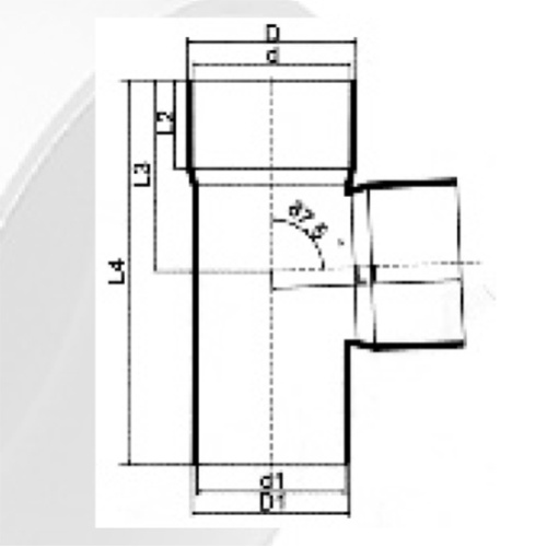 Conector en T de drenaje de PVC DIN 110 mm