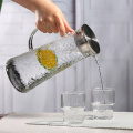 Hitzebeständiger Wasserkrug / Karaffe / Krug aus Borosilikatglas mit Edelstahldeckel für hausgemachten Saft &amp; Iced