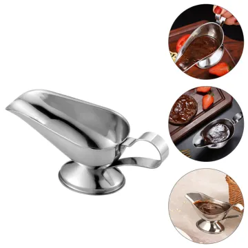 3pcs Gravy Boats Stainless Saucier Sauce Boats Seasoning Storage Containers