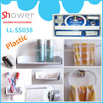 LL-SS038 Morocco Hotsale Design Quick Delivery PS Material White Color 7pcs Bathroom Accessories
