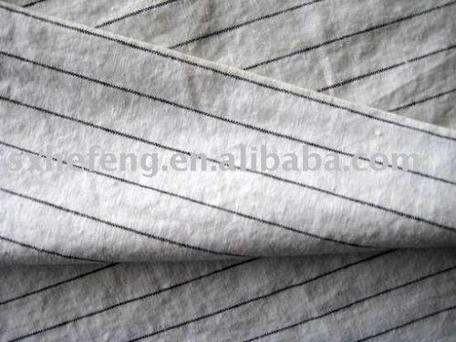 Yarn dyed stripe dobby linen/cotton fabric