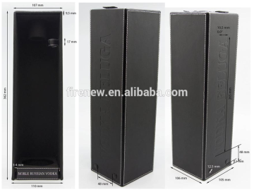 NOBLE RUSSIAN VODKA Black Single Faux Leather PU Wine Box