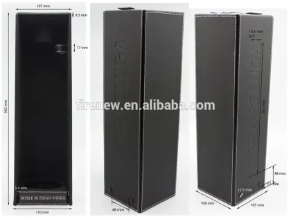 NOBLE RUSSIAN VODKA Black Single Faux Leather PU Wine Box