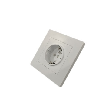 EU Standard 1 gäng Shucko Socket Outlet med jordning och vattentätt täckning