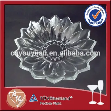 large flower shape cheap clear glass dinner plates for weddings