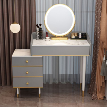 Simple Light Luxury Bedroom Dresser Cabinet with LED Mirror