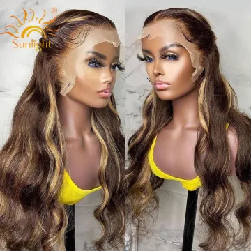 Lace wig private Highlighted 4/27 Color custom wig boxes with logo ombre 150Density Brazilian 13x4bodywave lace front wig