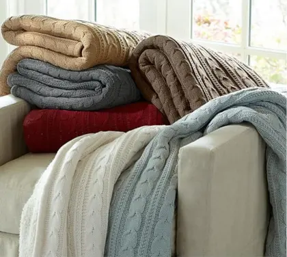 Warm knitting blanket with velvet Cashmere