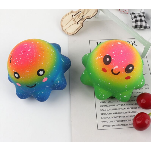 Squishy squeeze toys rainbow octopus